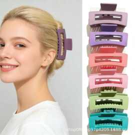 跨境简约磨砂抓夹时尚百搭热卖鲨鱼夹方块盘发抓女发夹发饰批发