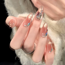 【楼兰公主】新款纯手工穿戴甲爆闪猫眼高级显白纯手作10片装美甲