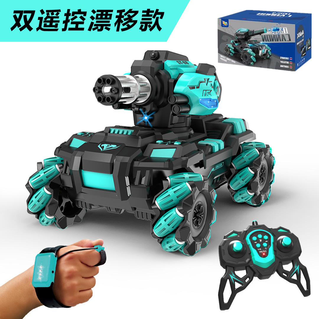 El Sensor de gesto de juguete de coche de control remoto transfronterizo puede lanzar una bomba de agua Gatlin Tanque de batalla giratorio de 360 °