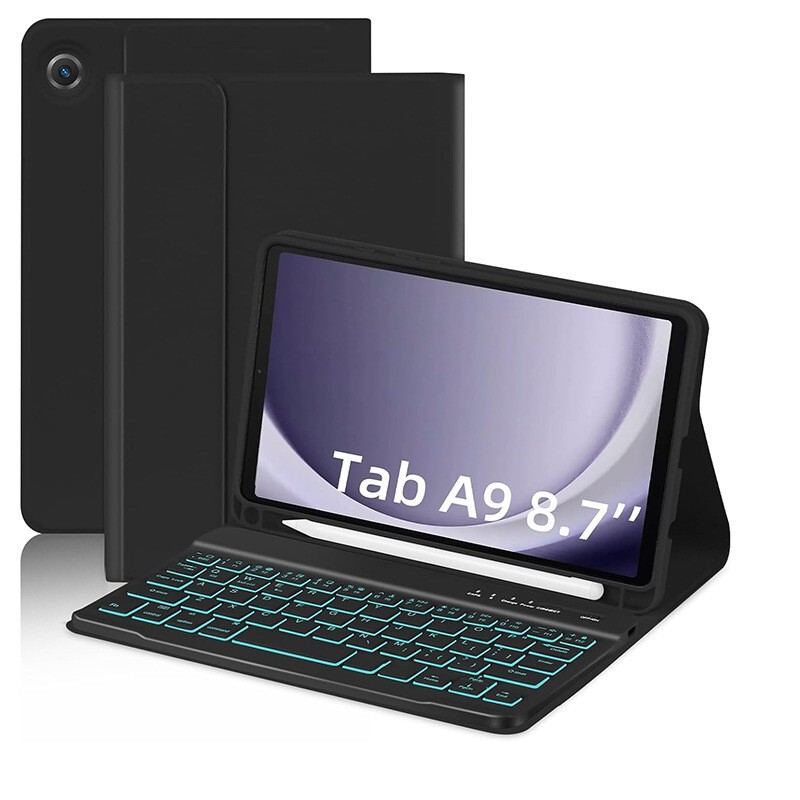 Suitable for Samsung TabA9 tablet protective case 8.7inch Bluetooth keyboard A11 detachable backlit leather case cross-border shipping