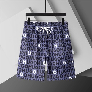 Spring and Summer New Men's Shorts European Station Fashion Brand Printed Letter Fashionable Casual Men's Five-point Pants Beach Pants