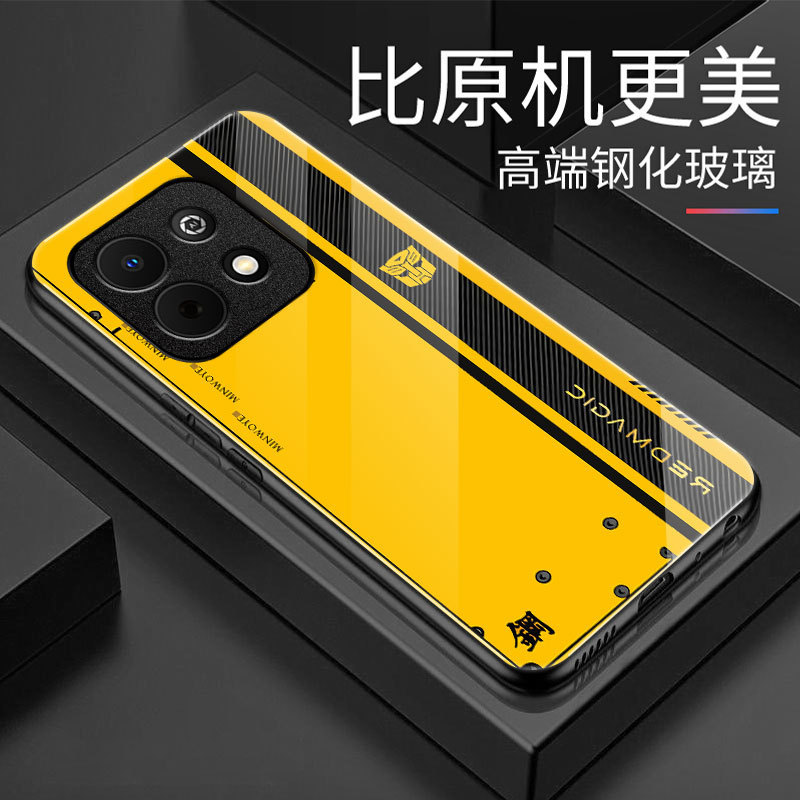 Transformers-Themed Huawei Enjoy 90 Plus Phone Case, Glass Cover, New Protective Case, Ultra-Thin, Full Coverage, Personalized