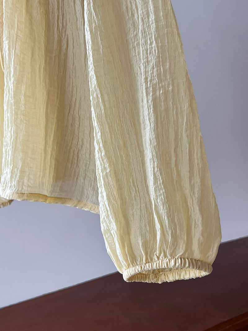 Gentle Drawstring Lace Pleated Sun Protection Shirt Skirt Two Piece Set Vacation Suit