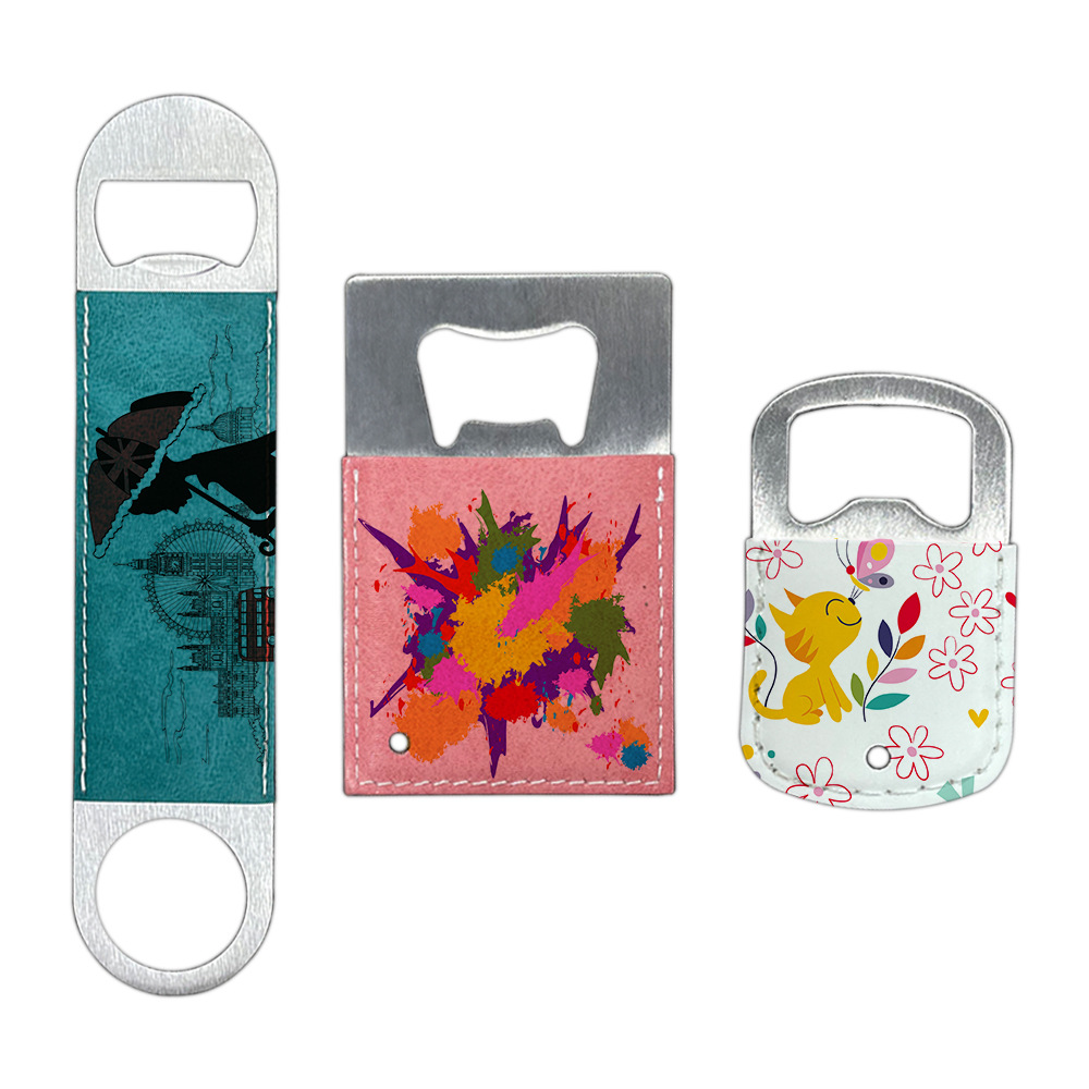 Transferencia térmica abrebotellas de cuero personalizado consumibles en blanco suministro directo de fábrica