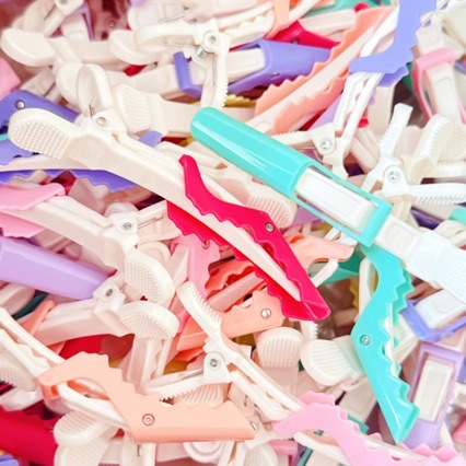 跨境美发鳄鱼夹分区定位多功能头发造型夹塑料鸭嘴发卡侧边定位夹