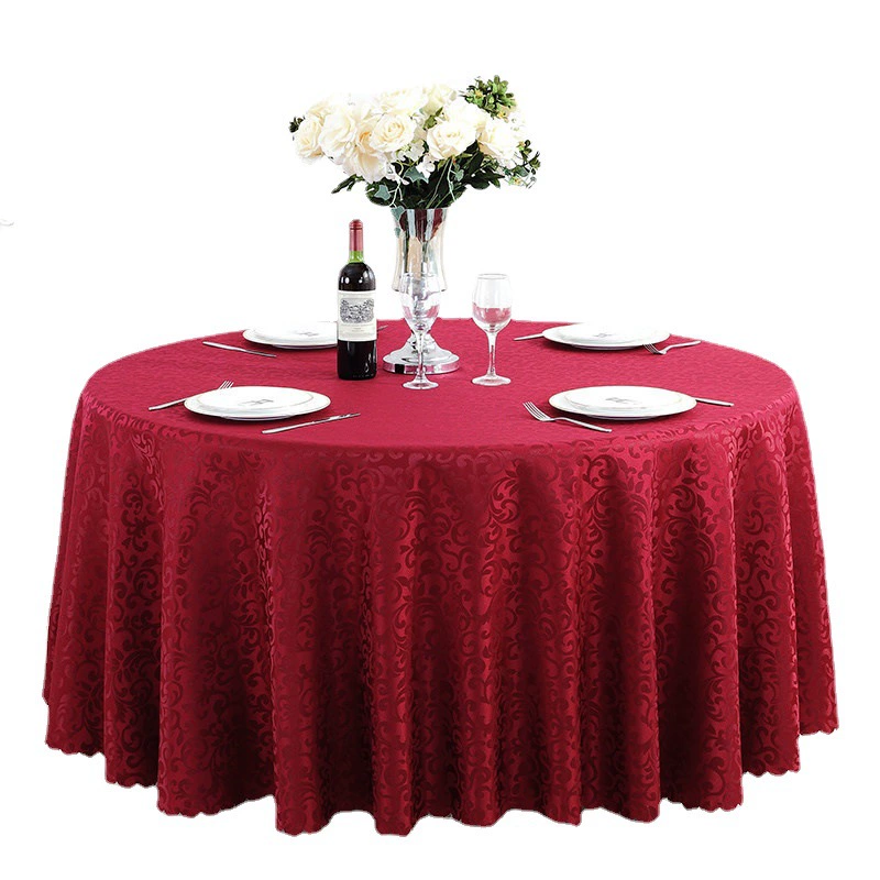 Big Red Hotel Wedding Table Cloth Founded Coffee Table Round Table Skirt Restaurant Restaurant Circular Table Capua Table