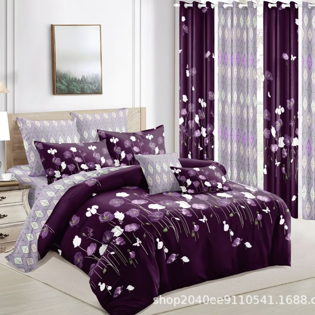 Ropa de cama de cuatro piezas con impresión transfronteriza, ropa de cama de tres piezas, funda de edredón, funda de edredón de primavera y verano infantil, venta al por mayor