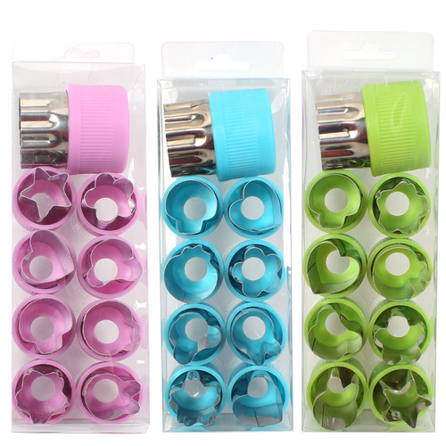 Cartoon food supplement stainless steel vegetable and fruit cutting hand guard butterfly noodle flower cutter cartoon baking cookie printing mold