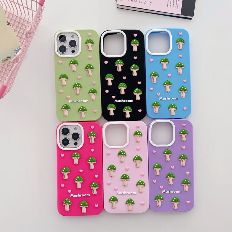 Pearl Pink Mushroom Bow 15 Mobile Phone Case 16Promax Suitable for Apple Iphone17Air Protective Case