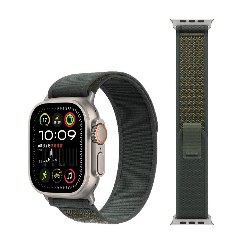 适用苹果S10尼龙编织手表带applewatch9/8/7 Ultra2 野径回环表带|undefined