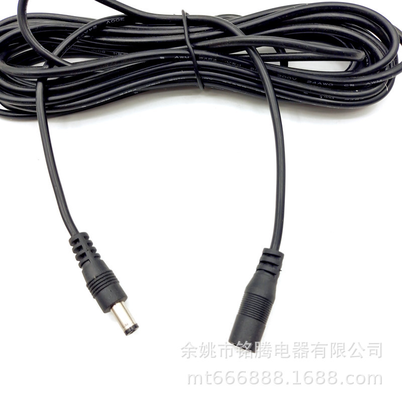 现货DC5521公母线适用监控延长线摄像头12Vdc公对母电源线