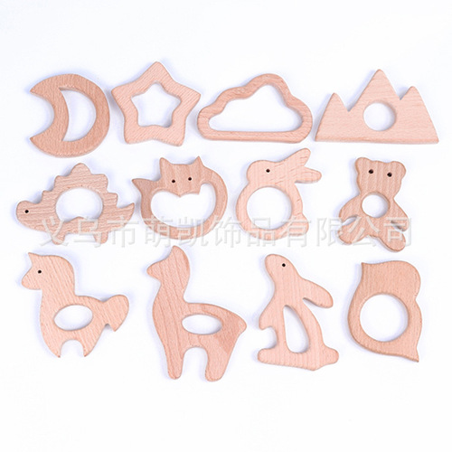 Manufacturer wholesales baby teething toys, accessories, beech wood teething sticks, teether accessories, foreign trade dropshipping