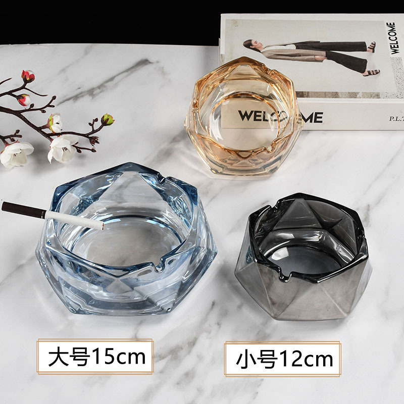 Creative glass elite trend fashionable big ashtray for office