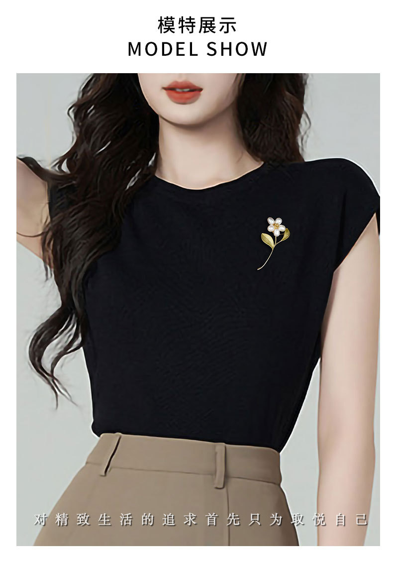 时尚精致淡水珍珠花朵胸针小清新可爱精致别针今年礼物