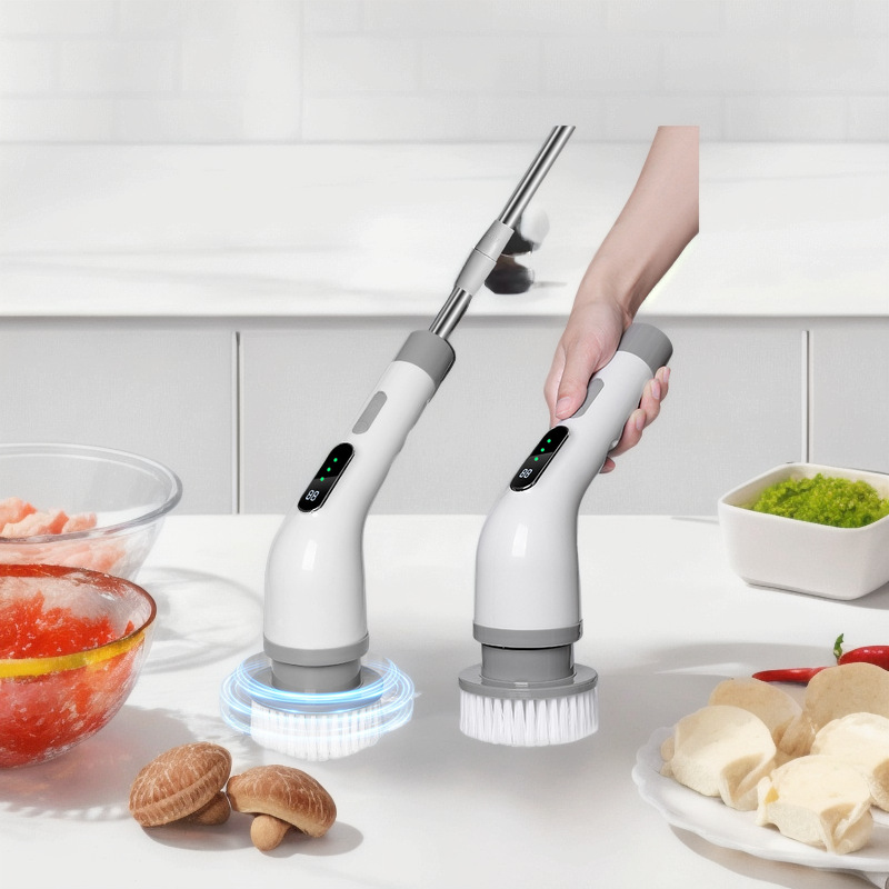 Limpieza de pantalla digital eléctrica multifuncional extensión telescópica inalámbrica a prueba de agua artefacto de limpieza para pisos domésticos cepillo de barreras de cocina