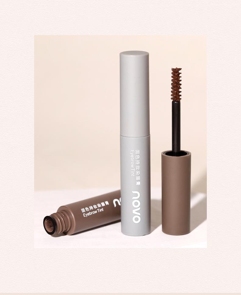 NOVO Color-fixing and Makeup Eyebrow Dye is waterproof, sweat-proof, does not fade or smudge, and offers a three-dimensional natural look with distinct eyebrows undefined