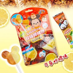 Disney Double Flavor Lollipop Fruity Hard Candy Gift Set Birthday Gift Fruity Candy Mickey Head Lollipop 32g