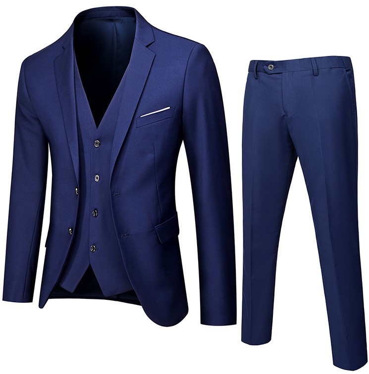 Traje traje de los hombres slim fit boda novio negocios casual estilo coreano slim fit traje doble botón traje