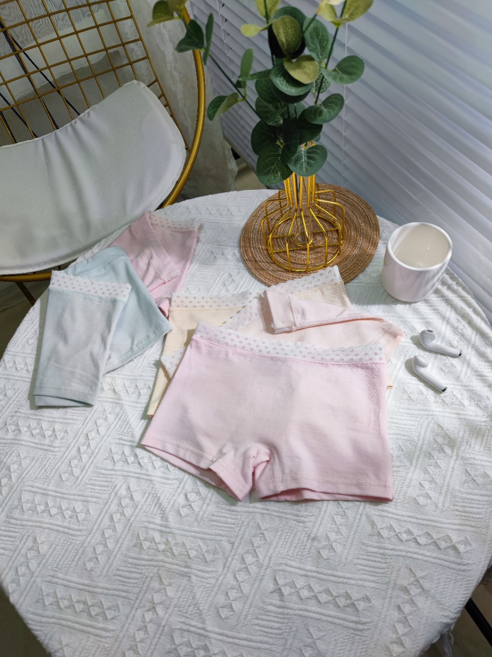 女童内裤 纯棉简约蕾丝边内裤|ms