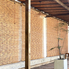 芦苇帘大卷复古墙面吊顶民宿农家乐饭店装饰遮阳光竹门帘草帘苇席