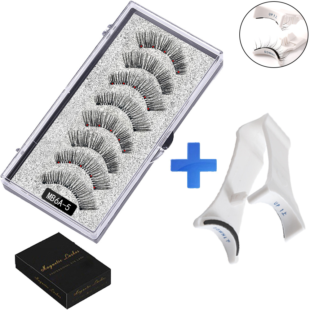 Pestañas postizas de succión magnética transfronteriza dos pares de pestañas cuánticas pestañas gruesas y delgadas al por mayor 5 pestañas magnéticas