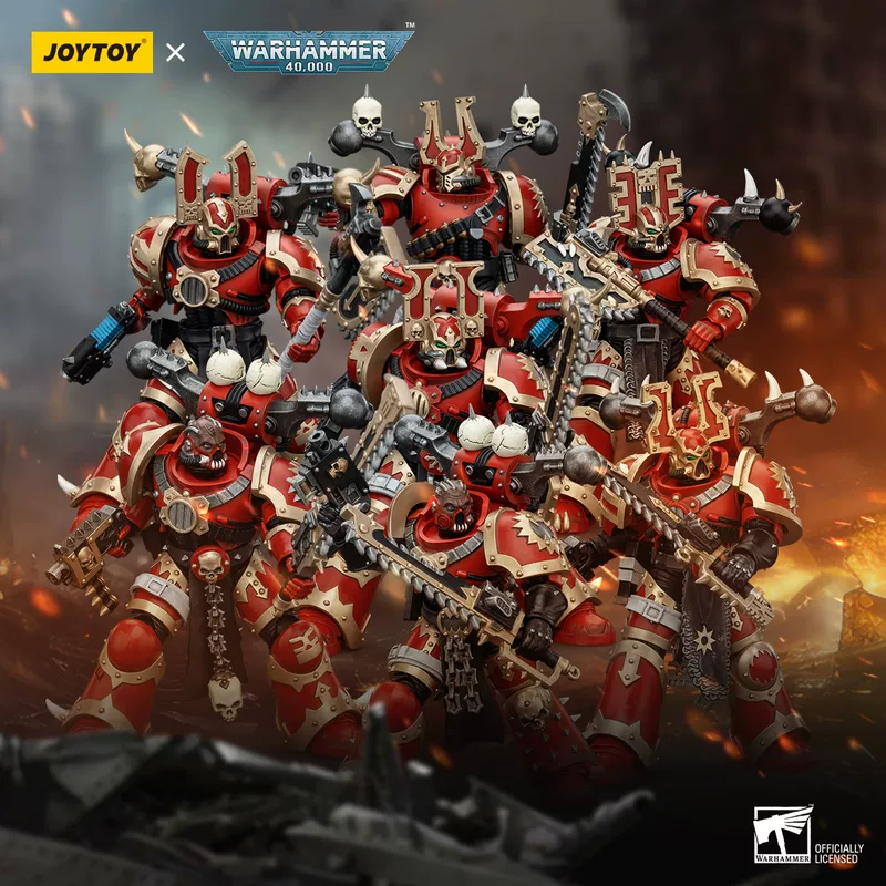 JOYTOY Темная Источник Warhammer 40K Мир Воин Поглощает Террор и Берсерк 7 моделей 1:18 подвижная фигурка солдат играет роль