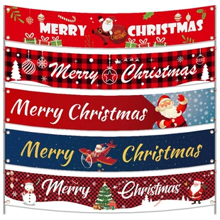 Гирлянда-растяжка новогодняя с буквами и Дедом Морозом