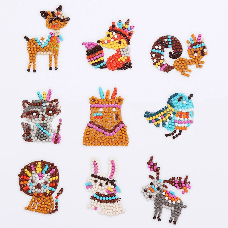 5D детский набор для алмазной мозаики sticker DIY, повседневные животные дизайны, разные размеры (наклейка и стразы)