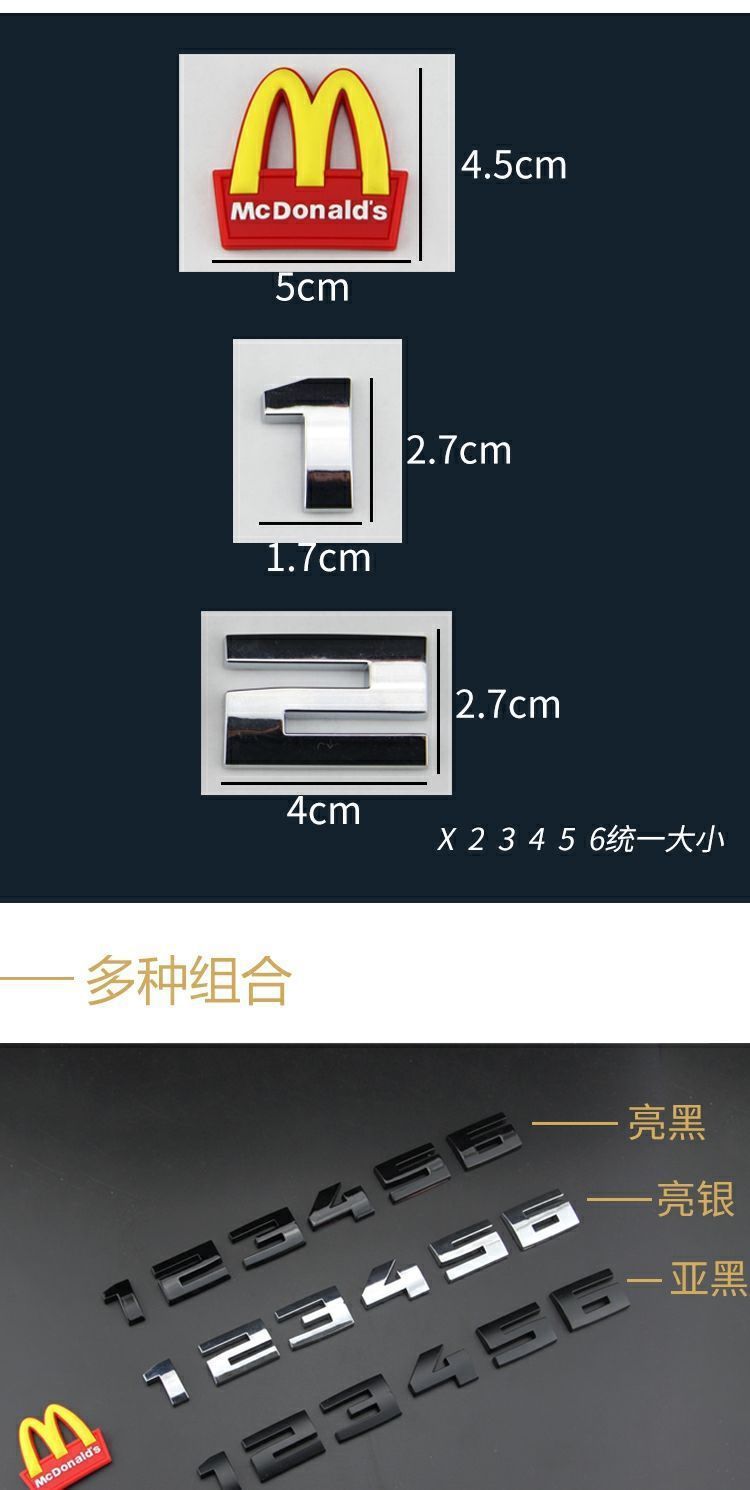 Suitable for BMW M and McDonald's car stickers, new 135 series X1, X3, X5, and X6 models, specifically designed for rear emblems, offering a personalized modification