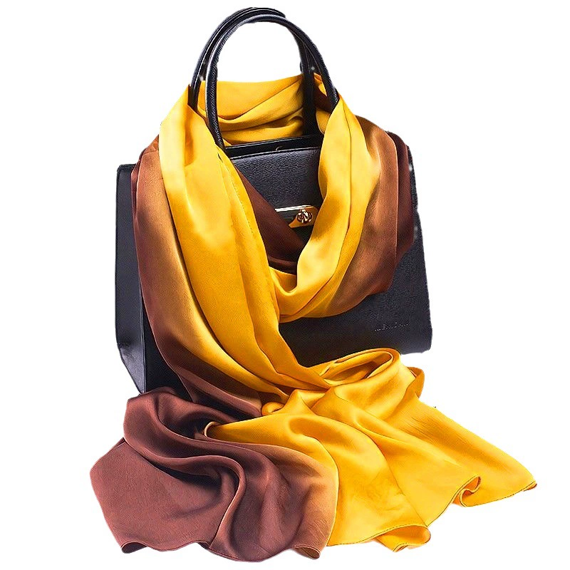 Silk universal long cloak, scarf, gradient, wholesale