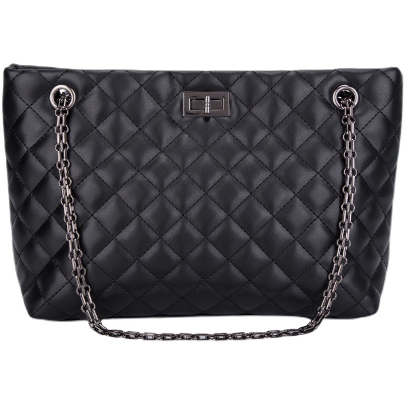 Bolso de mujer de alta gama y nicho de cadena, novedad primavera/verano 2024, bolso de rejilla de diamantes, gran capacidad para desplazamientos en diagonal_voghion.com