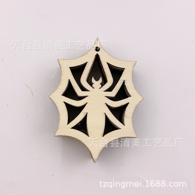80*60mm araña octogonal colgante de hoja de madera DIY decoración colgante de hoja de madera 10 piezas en un paquete