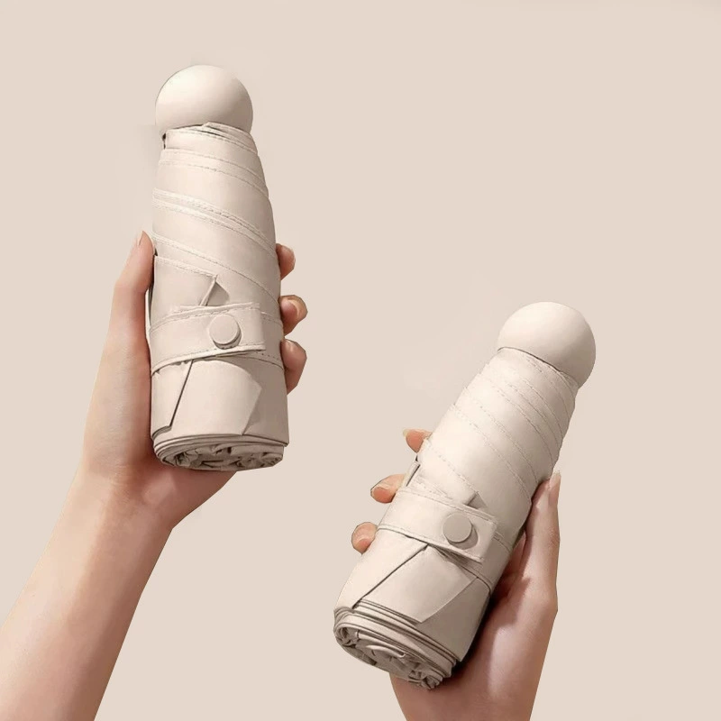 Capsule solar-powered, small handheld umbrella, sun protection, UF-protection