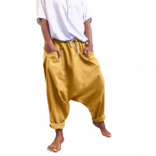 2025亚马逊秋季新款休闲松紧吊裆裤欧美外贸时尚系带哈伦裤女长裤