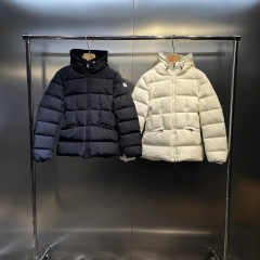 M家正确版本经典Avoce女士短款收腰显瘦连帽白鸭绒羽绒服夹克外套