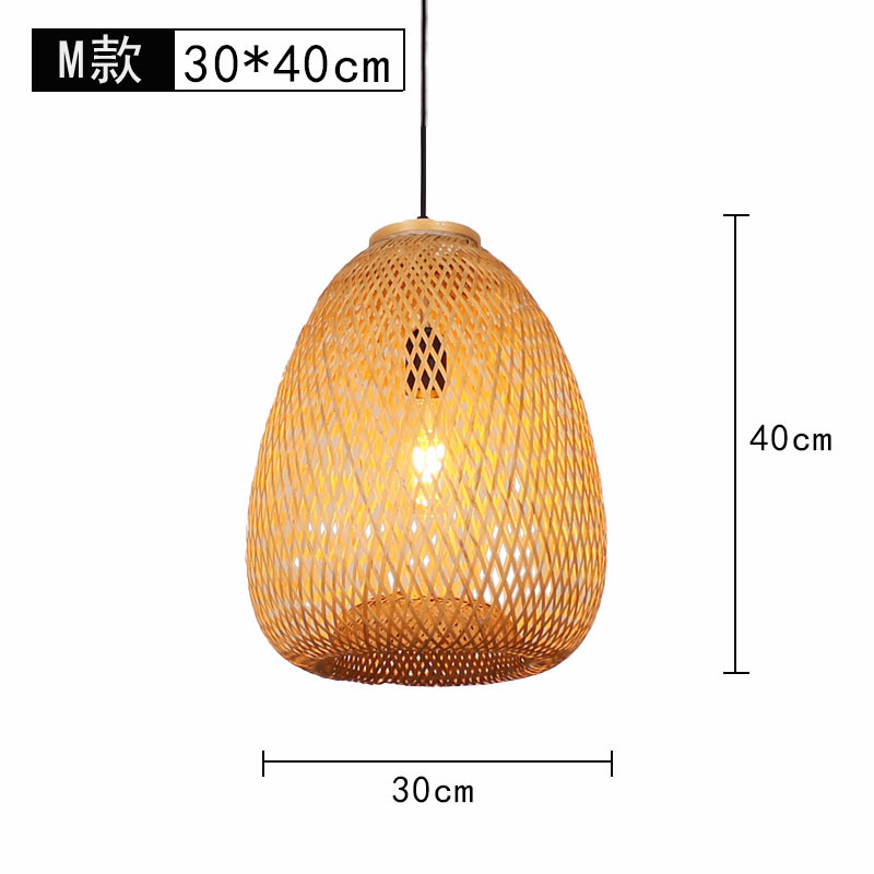 Lámpara de araña tejida de bambú Restaurante chino Lámpara de salón de té de linterna de bambú Restaurante japonés Sombrero de paja Lámpara de araña tejida de ratán B & B