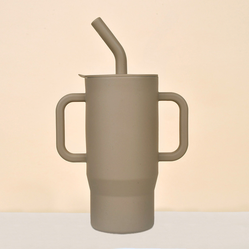 Tazas de silicona transfronterizas para niños más de 6 meses, tazas de boca de pato para bebés, tazas de paja resistentes a la asfixia, venta directa de fabricantes