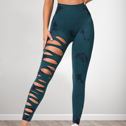 Women's Elastic Tight Quick-Dry Fitness Yoga Pants for Sports Running Nine-Tenths Length