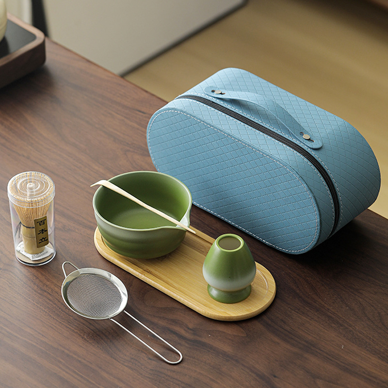 Cross-Border Matcha Tea Set Outdoor Travel Portable Bag 100 Bamboo Tea Whisk Matcha Bowl Song Dynasty Tea Making Tools Cross-Border Matcha Tea Set Outdoor Travel Portable Bag 100 Bamboo Tea Whisk Matcha Bowl Song Dynasty Tea Making Tools