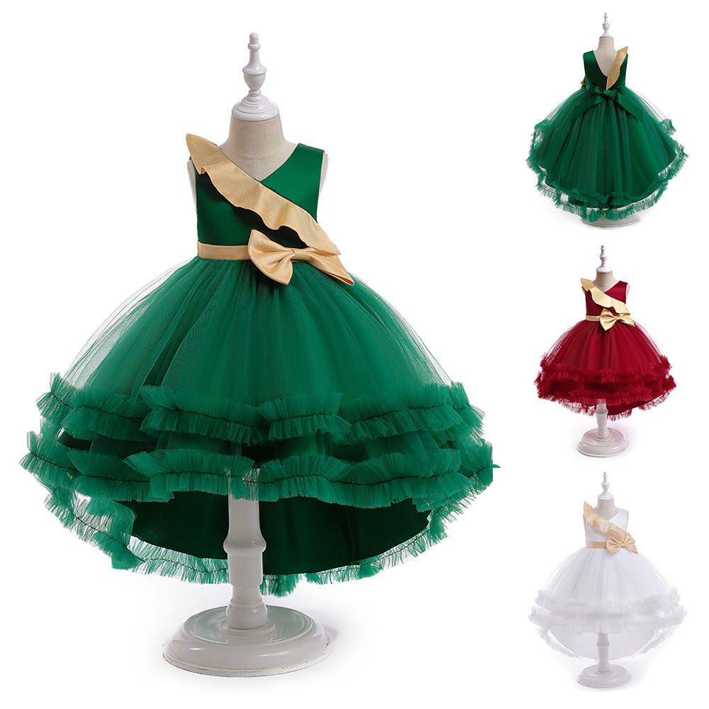 2024 Comercio exterior nuevo vestido de Navidad para niños ropa de Navidad niñas impreso mono vestido de princesa