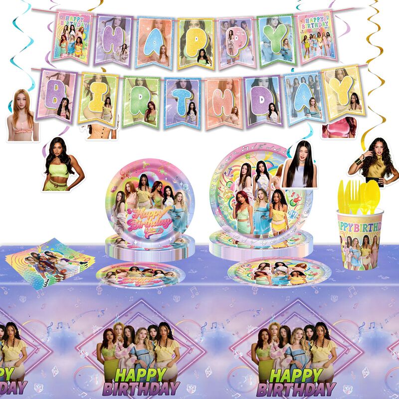 Amazon Katseye Girl Group Theme K-POP Birthday Party Decorations Paper Plates Paper Cups Balloons Banners Cutouts