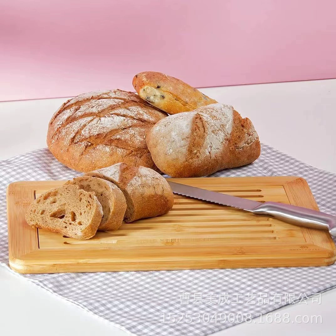 Бамбуковая деревянная тарелка для выпечки хлеба Кухонная панель Полная тарелка для выпечки цельного дерева Хлебные сухари Коллекция поддонов для хлеба