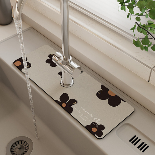 Kitchen countertop faucet absorbent mat colorful bathroom sink diatom mud draining quick-drying mildew-proof mat