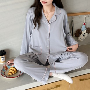 Xiyue Summer Maternity Cotton Nursing Pajamas for Pregnant Mothers Thin Style with Breast Pads Postpartum Confinement Clothes Home Clothes Set
