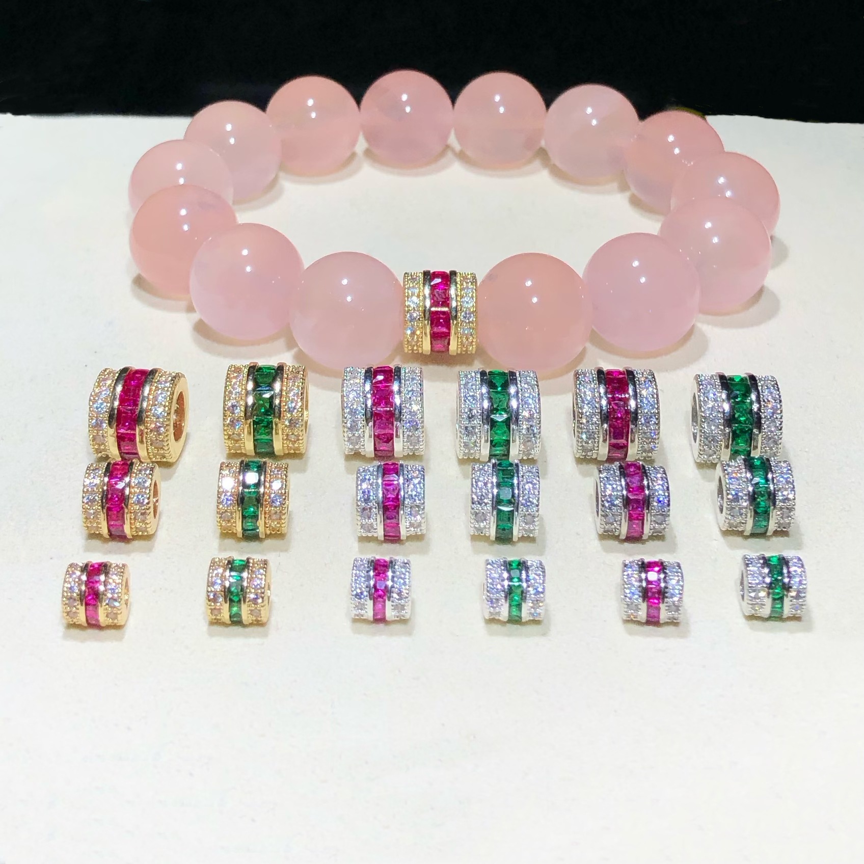 14K Gold-Filled High Color Retention Jewelry Crystal DIY Accessories Colorfulful Zircon Large Hole Spacer Beads Bracelet Necklace Accessories