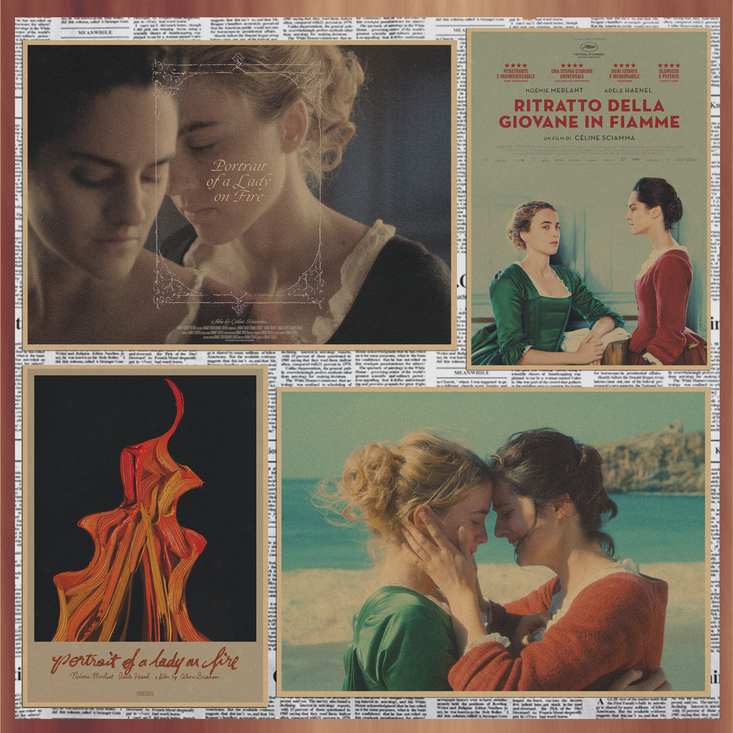 Film homosexuel français Portrait d'une femme brûlante Affiche de peinture murale en papier kraft rétro décoration murale 254