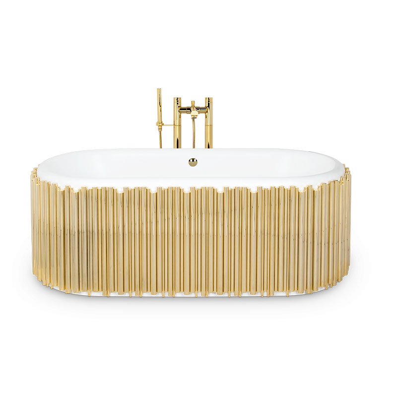 Italian Light Luxury Large and Small Apartment Bathroom Bathtub Designer Simple High-Level Round Stainless Steel Bathtub Villa