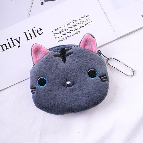 Creative cute cartoon Japanese and Korean student ladies zipper mini key coin storage Japanese cute cat coin purse