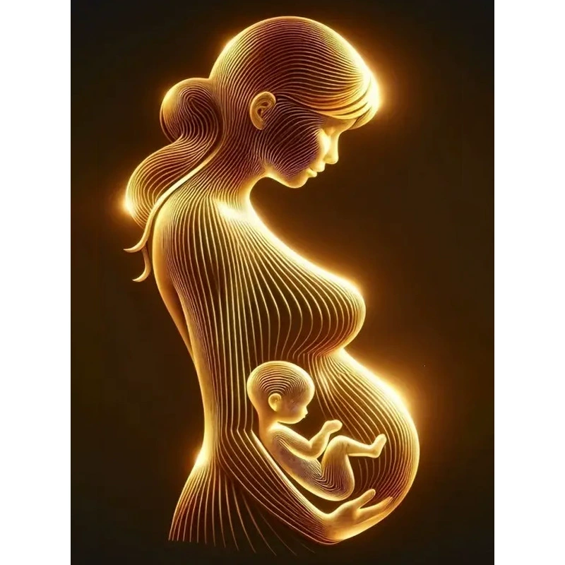 Resin diamond painting (Yongguan) Mother & Child, full‑drill, AB/resin diamonds, customizable sizes