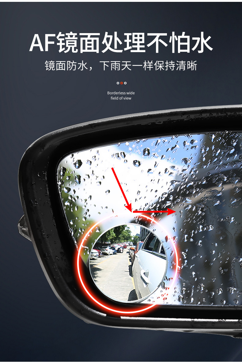 Car Rearview Mirror Small Round Mirror Blind Spot Mirror Edgeless Ultra-Clear Adjustable High-Definition Auxiliary Mirror for Car Rear View
